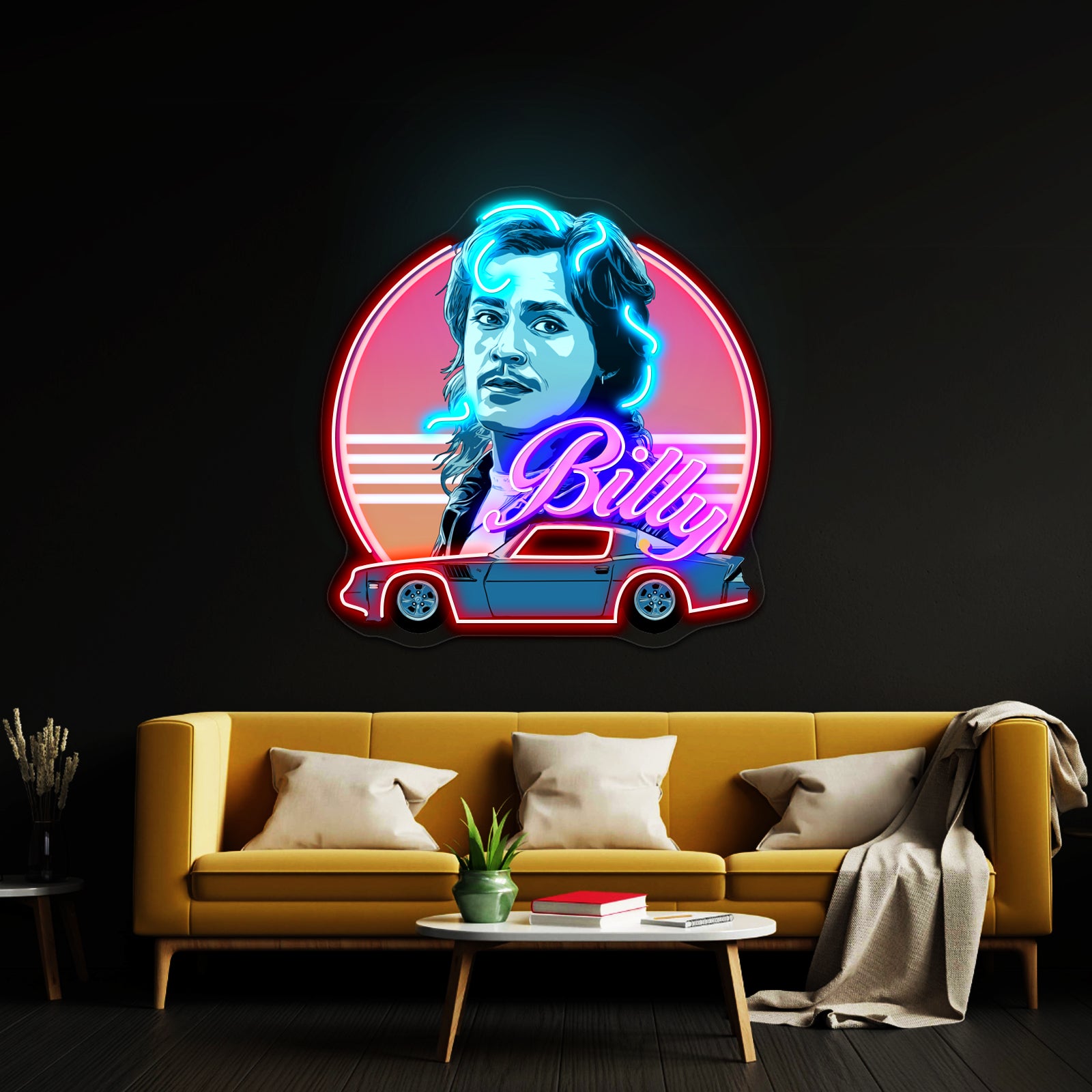 Billy Hargrove Stranger Things 80s Style Artwork Led Neon Sign