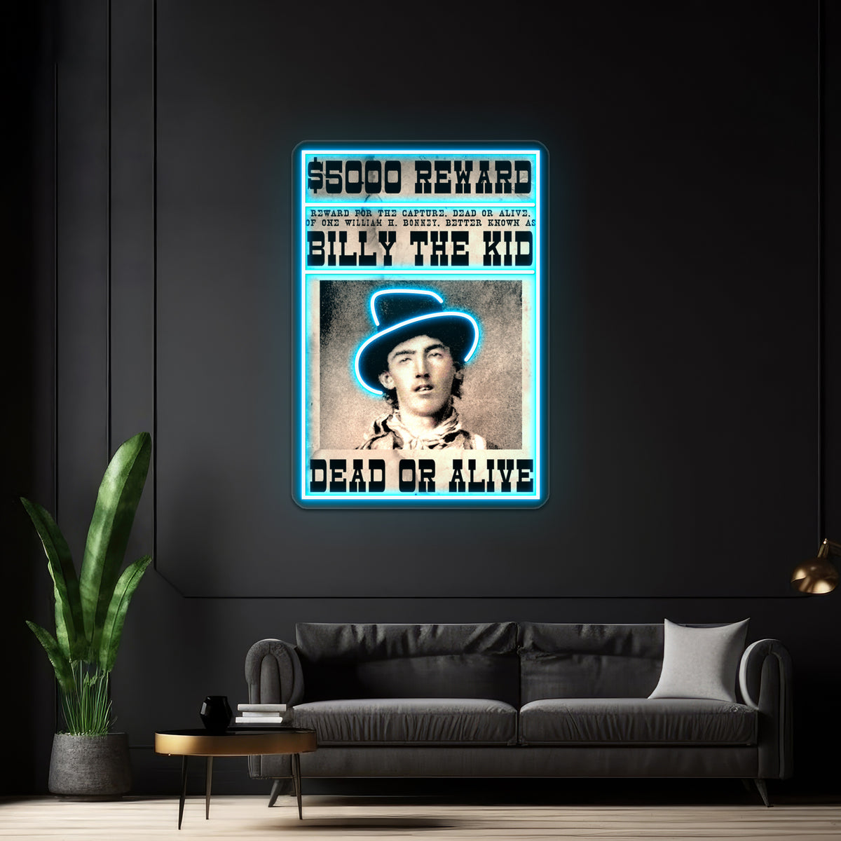 Billy The Kid Vintage Restored Wanted Poster Wall Artwork Neon Signs | Shineneon