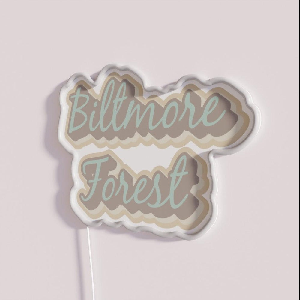Biltmore Forest North Carolina Asheville Wnc Rgb Led Neon Sign - Neon sign mounted on wall in room