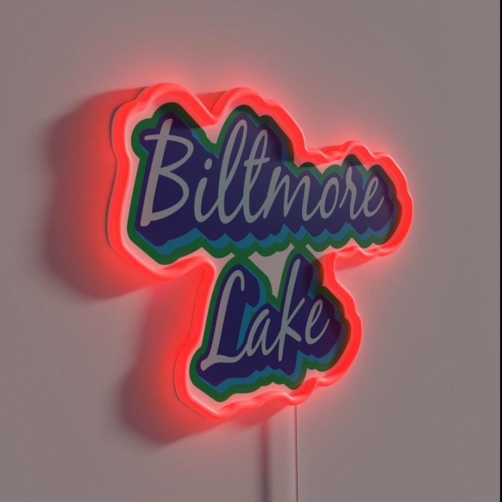 Biltmore Lake Nc Asheville Wnc Rgb Led Neon Sign - LED neon sign close-up detail