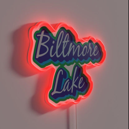 Biltmore Lake Nc Asheville Wnc Rgb Led Neon Sign - LED neon sign close-up detail