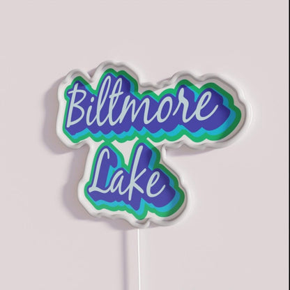Biltmore Lake Nc Asheville Wnc Rgb Led Neon Sign - Neon sign mounted on wall in room