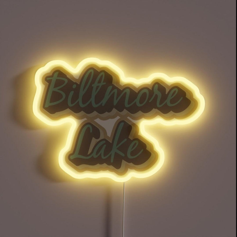 Biltmore Lake North Carolina Asheville Wnc Rgb Led Neon Sign - Custom LED neon sign front view