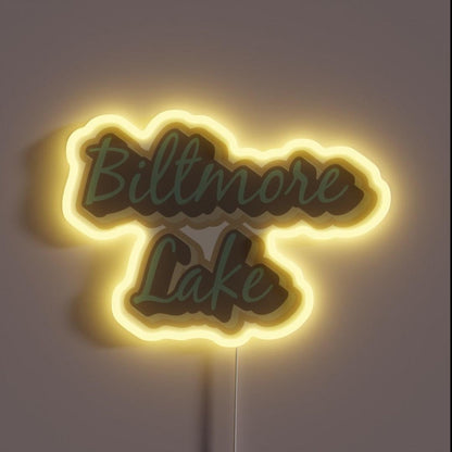 Biltmore Lake North Carolina Asheville Wnc Rgb Led Neon Sign - Custom LED neon sign front view