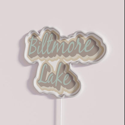Biltmore Lake North Carolina Asheville Wnc Rgb Led Neon Sign - Neon sign mounted on wall in room