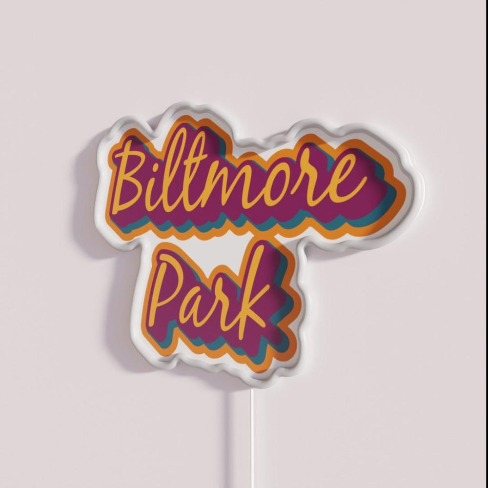 Biltmore Park Nc Asheville Wnc Rgb Led Neon Sign - Neon sign mounted on wall in room