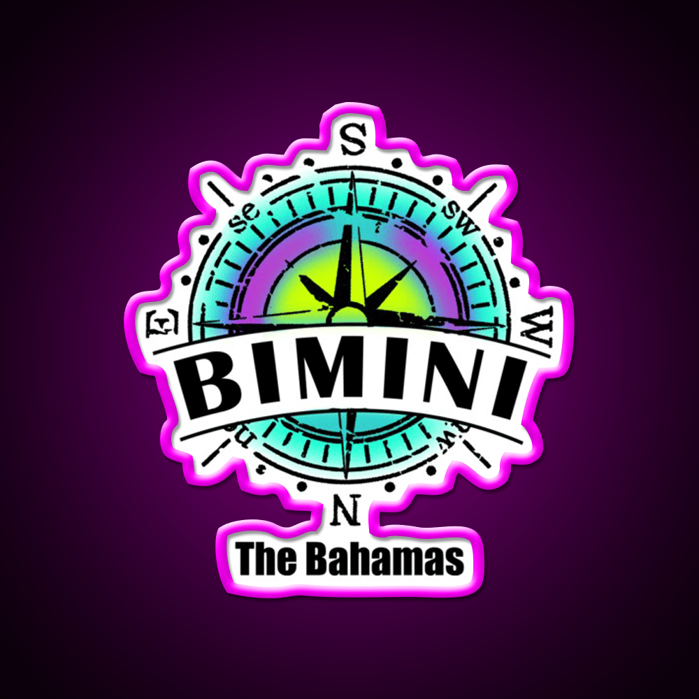 Bimini The Bahamas Cocktail Bar Decor Led Neon Sign Rgb Color - Shineneon