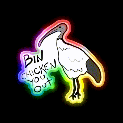 Bin Chicken You Out Ibis Style Beer Bar Decor Led Neon Sign Rgb Color - LED neon sign close-up detail