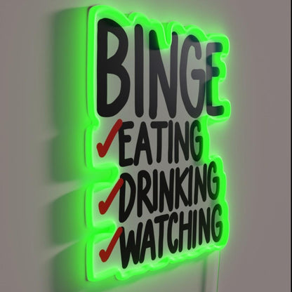 Binge Rgb Led Neon Sign - LED neon sign close-up detail