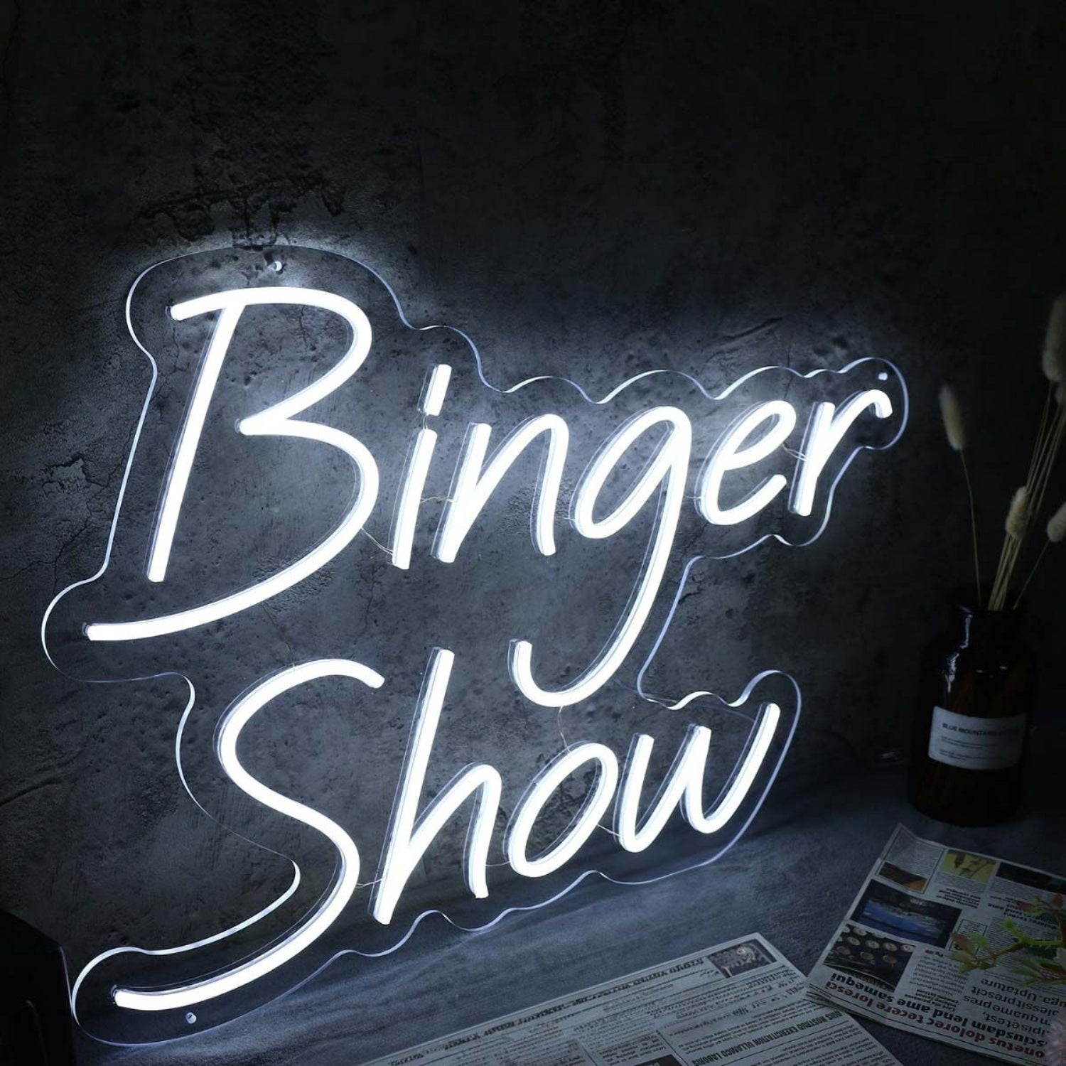 Binger Show White Led Neon Sign - Shineneon