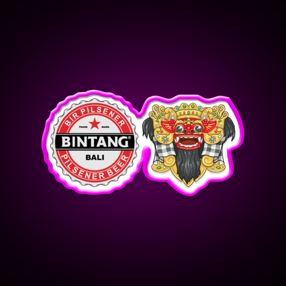 Bintang Bali Beer Bar Decor Led Neon Sign Rgb Color - Neon sign mounted on wall in room