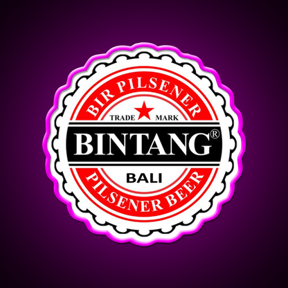 Bintang Bali Indonesia Beer Bar Decor Led Neon Sign Rgb Color - Neon sign mounted on wall in room