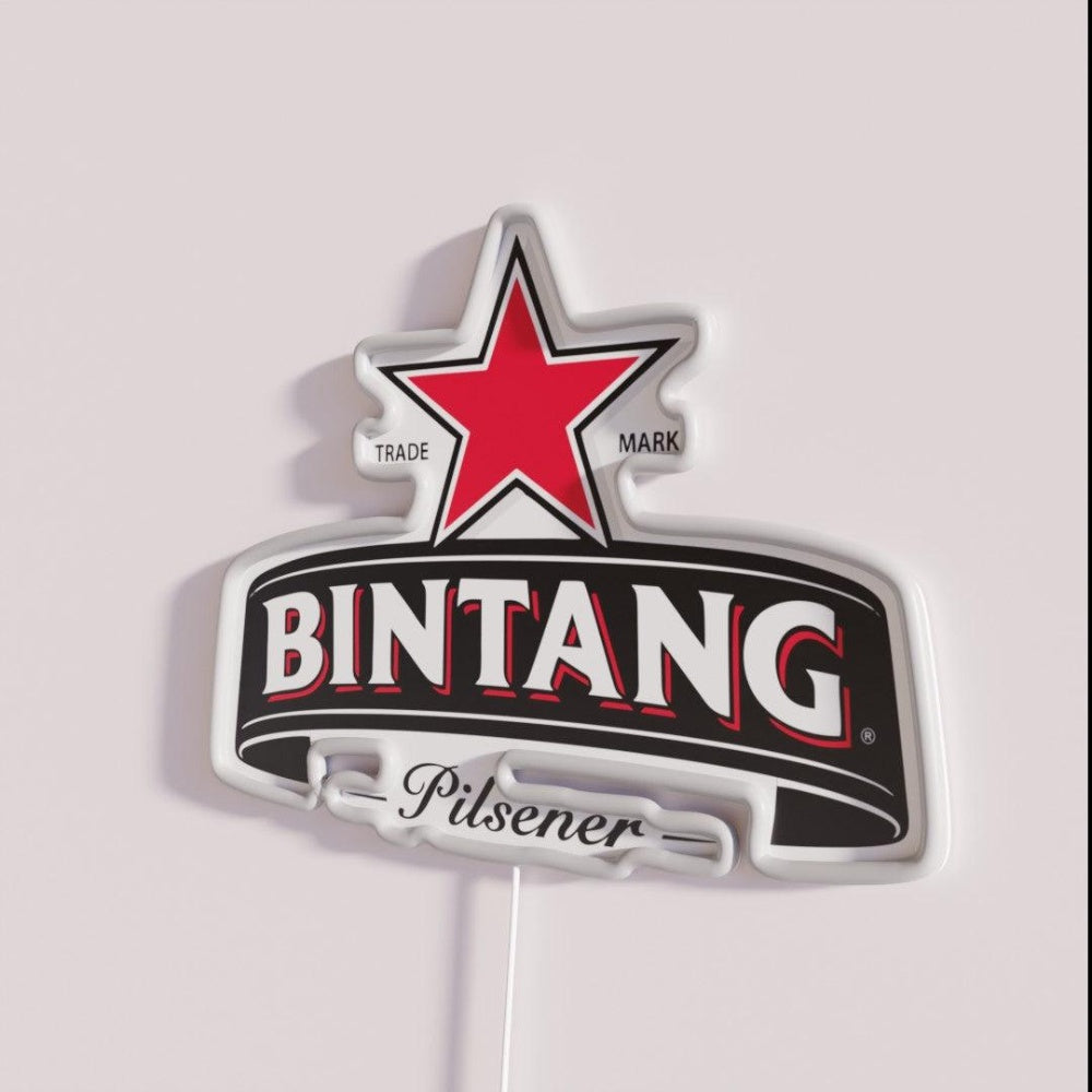Bintang Beer Rgb Led Neon Sign - Neon sign mounted on wall in room