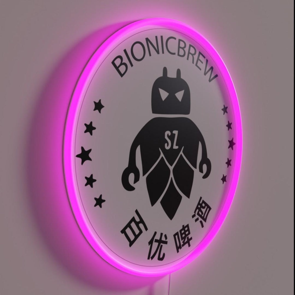 Bionic Brew Chinese Brewery Robot Beer Rgb Led Neon Sign - LED neon sign close-up detail