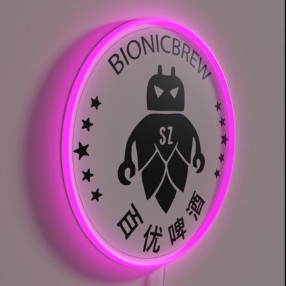 Bionic Brew Chinese Brewery Robot Beer Rgb Led Neon Sign - LED neon sign close-up detail
