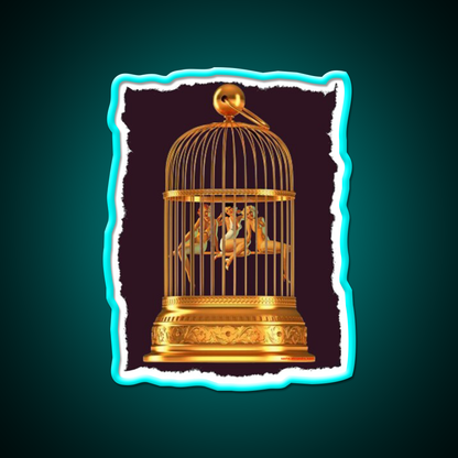 Bird Cage Cocktail Bar Decor Led Neon Sign Rgb Color - Size and dimension reference