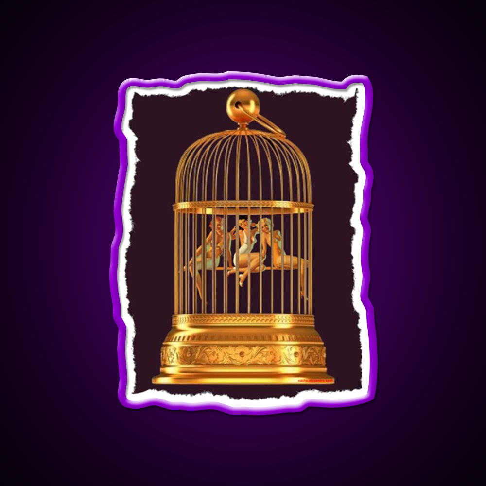 Bird Cage Cocktail Bar Decor Led Neon Sign Rgb Color - LED neon sign view 9