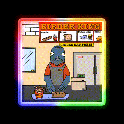 Birder King Fast Food Led Neon Sign For Burger Place Rgb Color - LED neon sign close-up detail