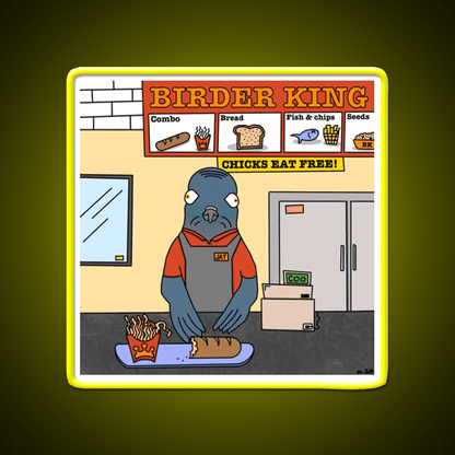 Birder King Fast Food Led Neon Sign For Burger Place Rgb Color - Shineneon
