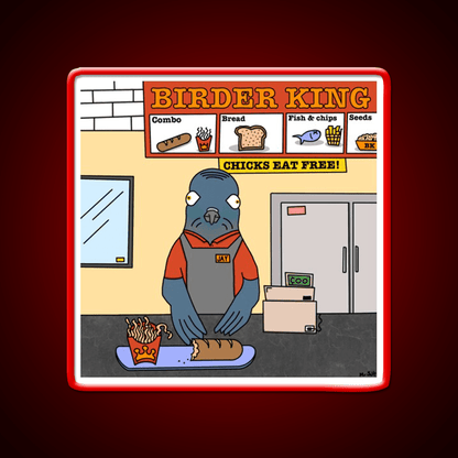 Birder King Fast Food Led Neon Sign For Burger Place Rgb Color - Shineneon
