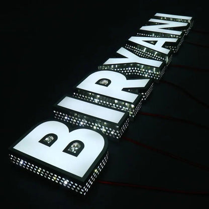 Birkyan 3D Front And Back Lit Letters Metal Led Sign - Shineneon