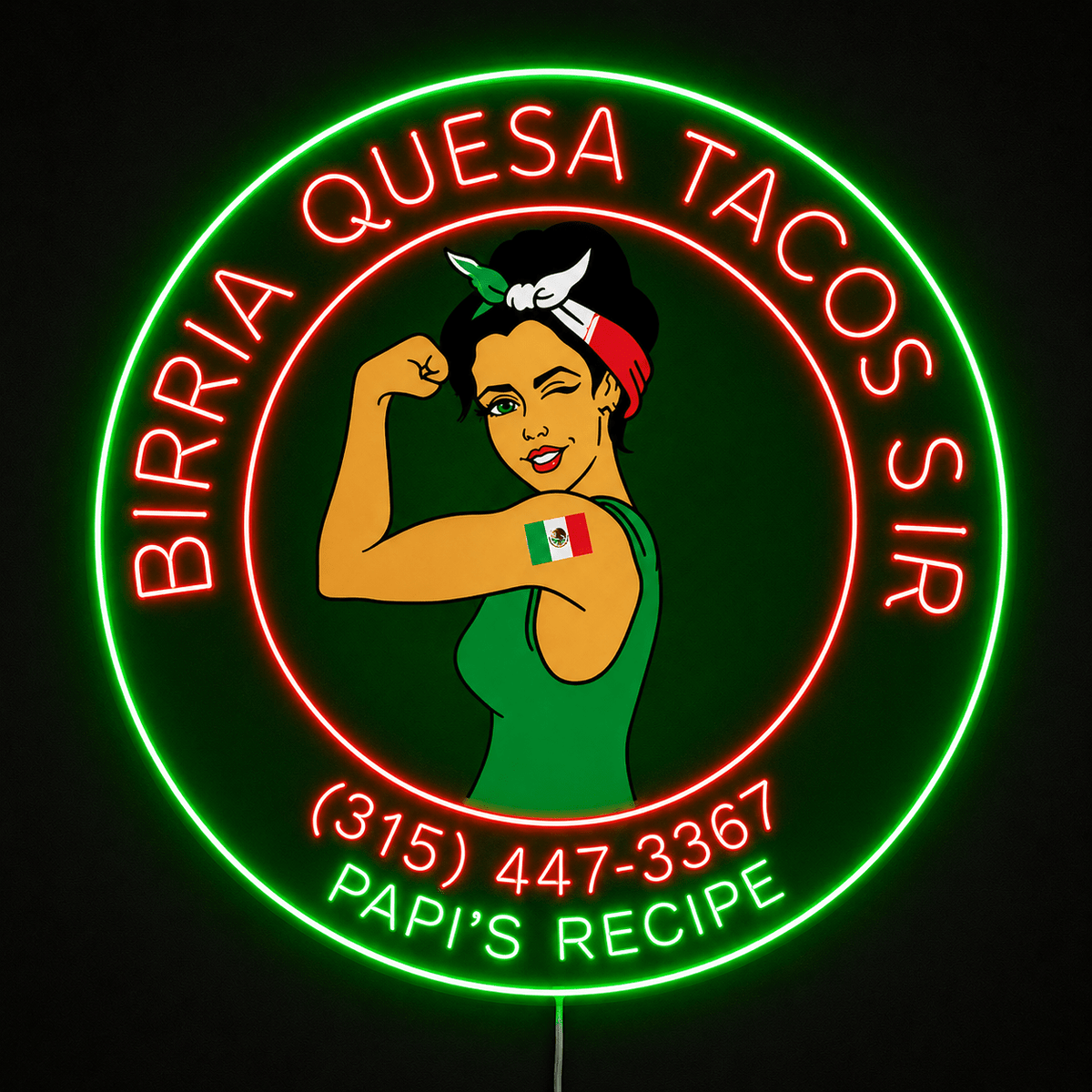 BIRRIA QUESA TACOS SYR Custom LED Neon Sign - Shineneon