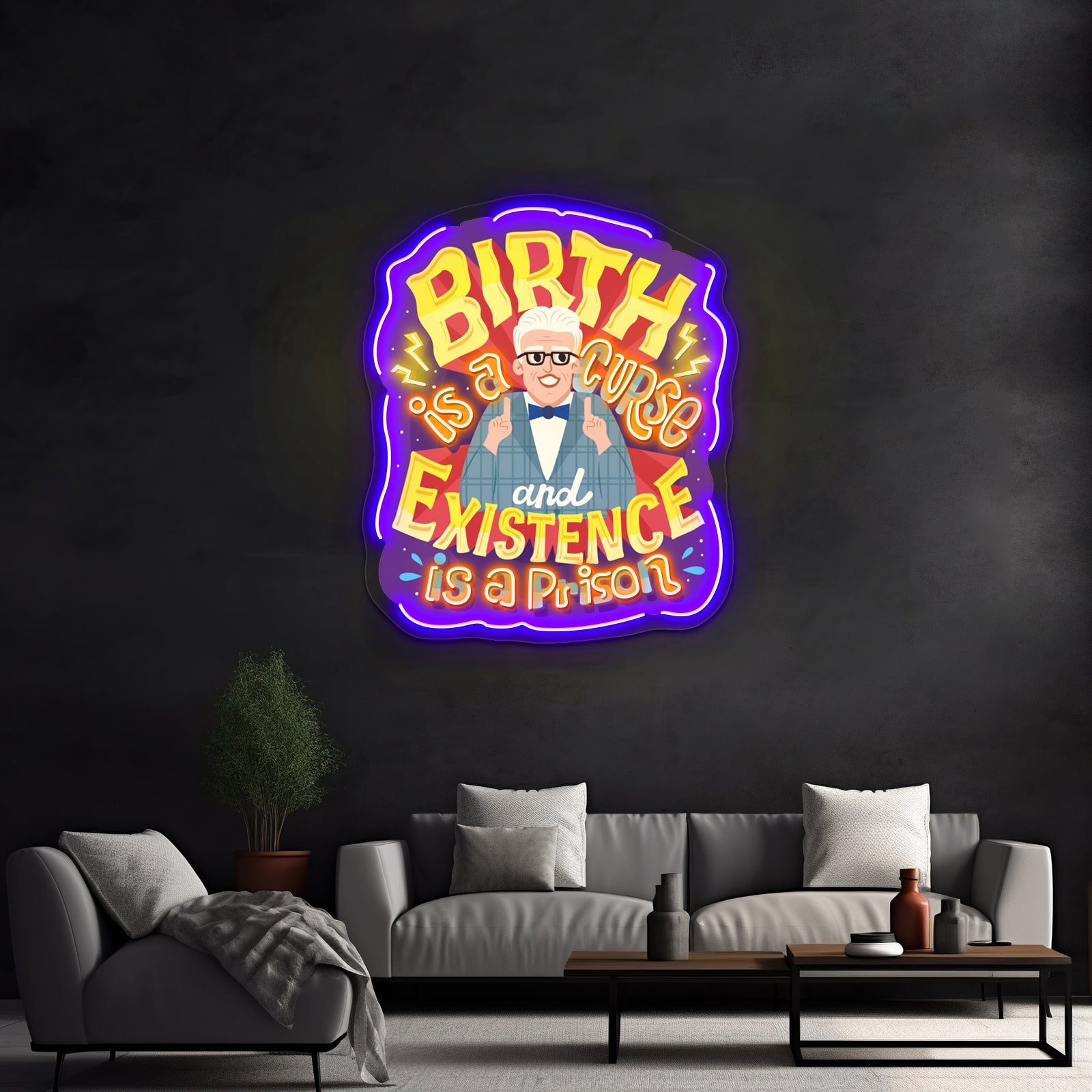 Birth Is A Curse Artwork Led Neon Sign - Shineneon