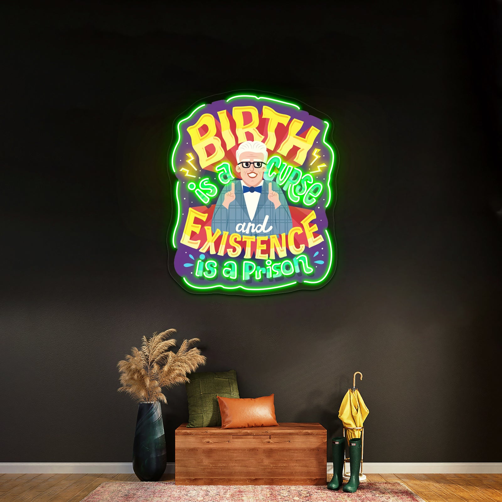 Birth Is A Curse Artwork Led Neon Sign