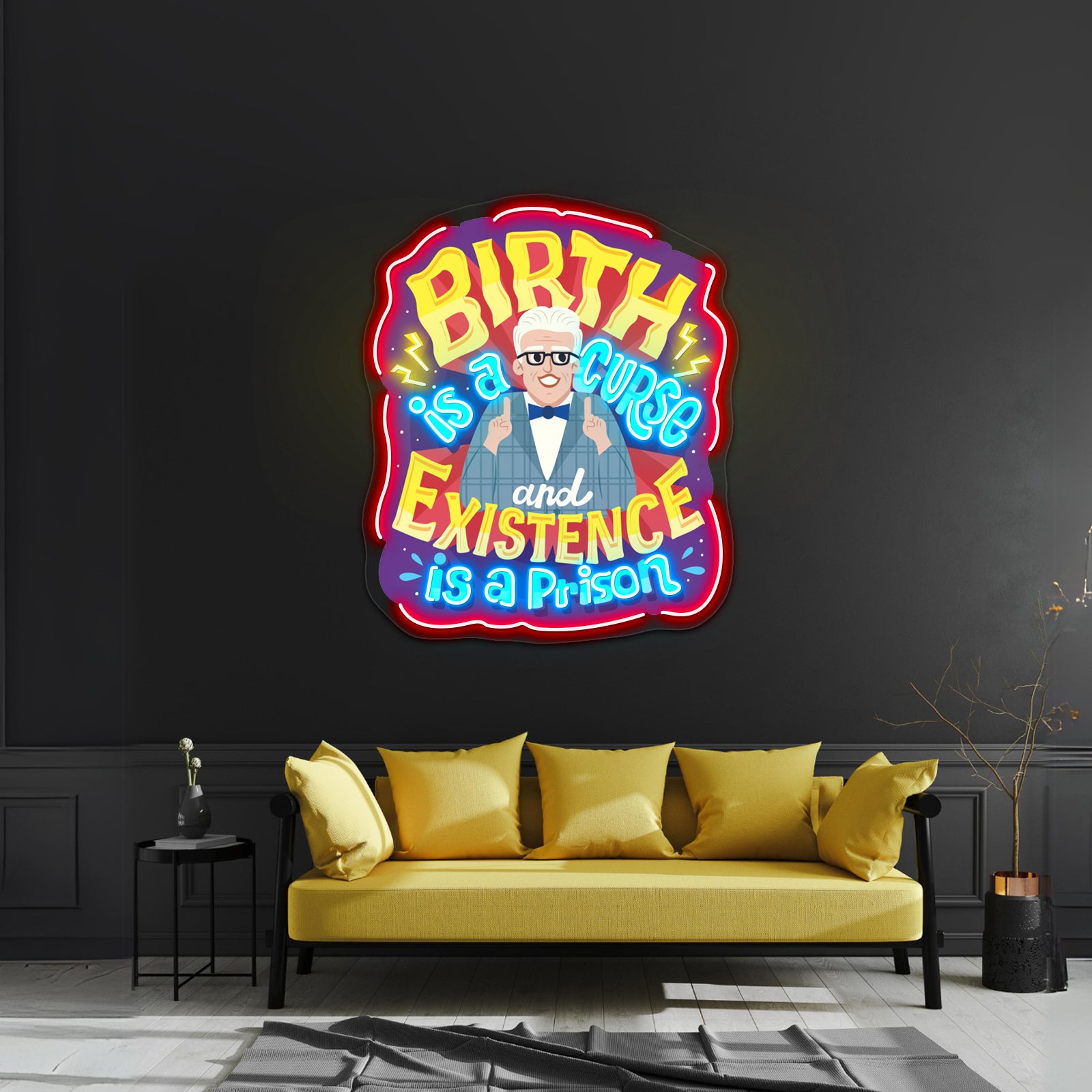 Birth Is A Curse Artwork Led Neon Sign