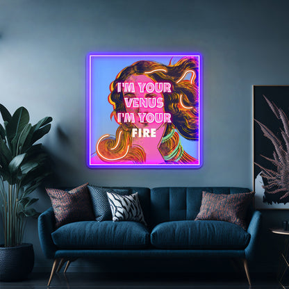 Birth Of Bananarama Artwork Led Neon Sign - Neon sign mounted on wall in room