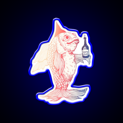 Birthday Fish Man Cave Bar Led Neon Sign Rgb Color