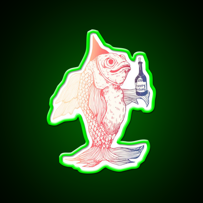 Birthday Fish Man Cave Bar Led Neon Sign Rgb Color