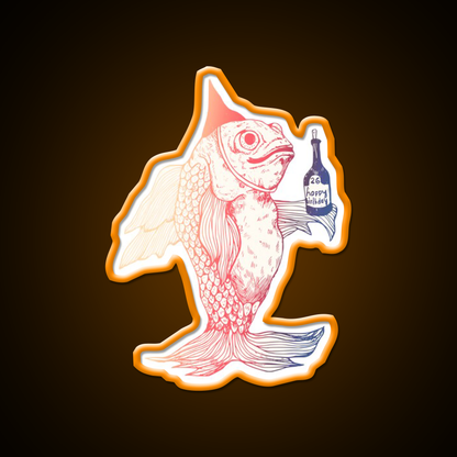 Birthday Fish Man Cave Bar Led Neon Sign Rgb Color
