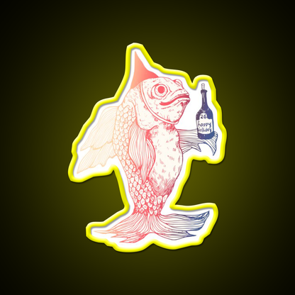 Birthday Fish Man Cave Bar Led Neon Sign Rgb Color