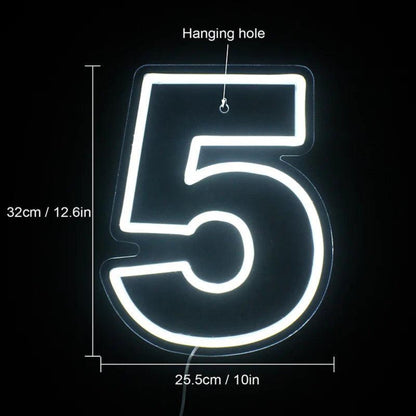 Birthday Number White Led Neon Sign Indoor Party Celebration Decor | Shineneon
