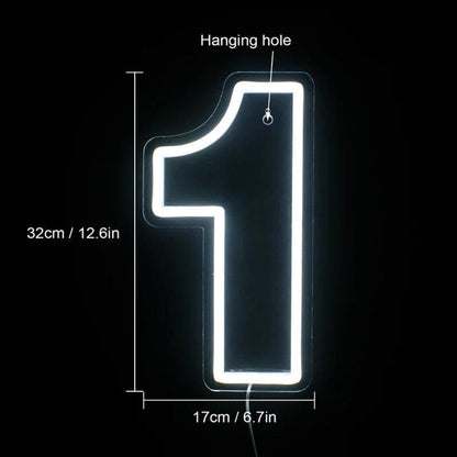 Birthday Number White Led Neon Sign Indoor Party Celebration Decor | Shineneon