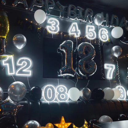 Birthday Number White Led Neon Sign Indoor Party Celebration Decor | Shineneon