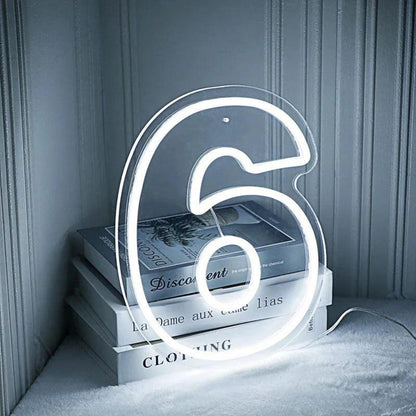 Birthday Number White Led Neon Sign Indoor Party Celebration Decor | Shineneon