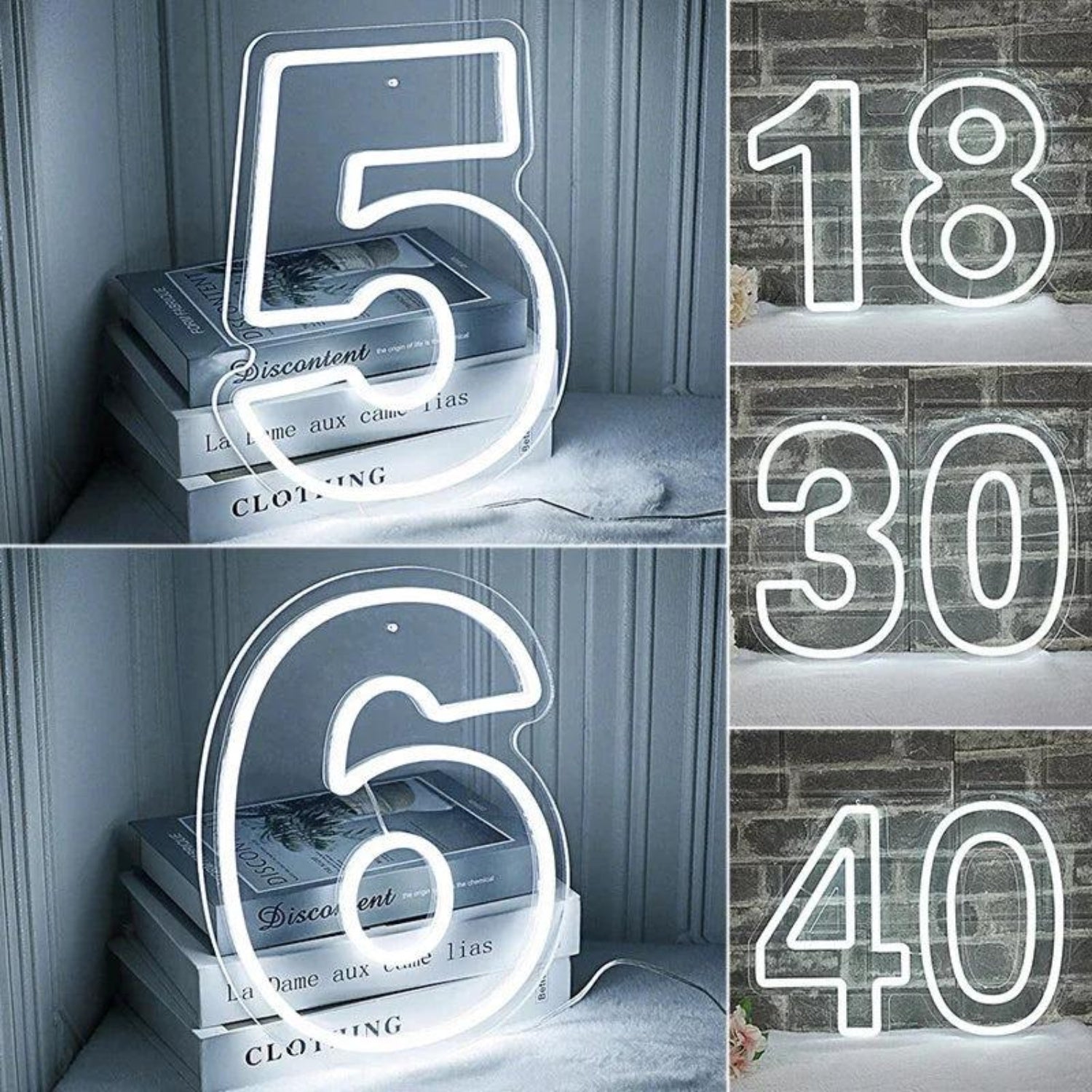 Birthday Number White Led Neon Sign Indoor Party Celebration Decor | Shineneon