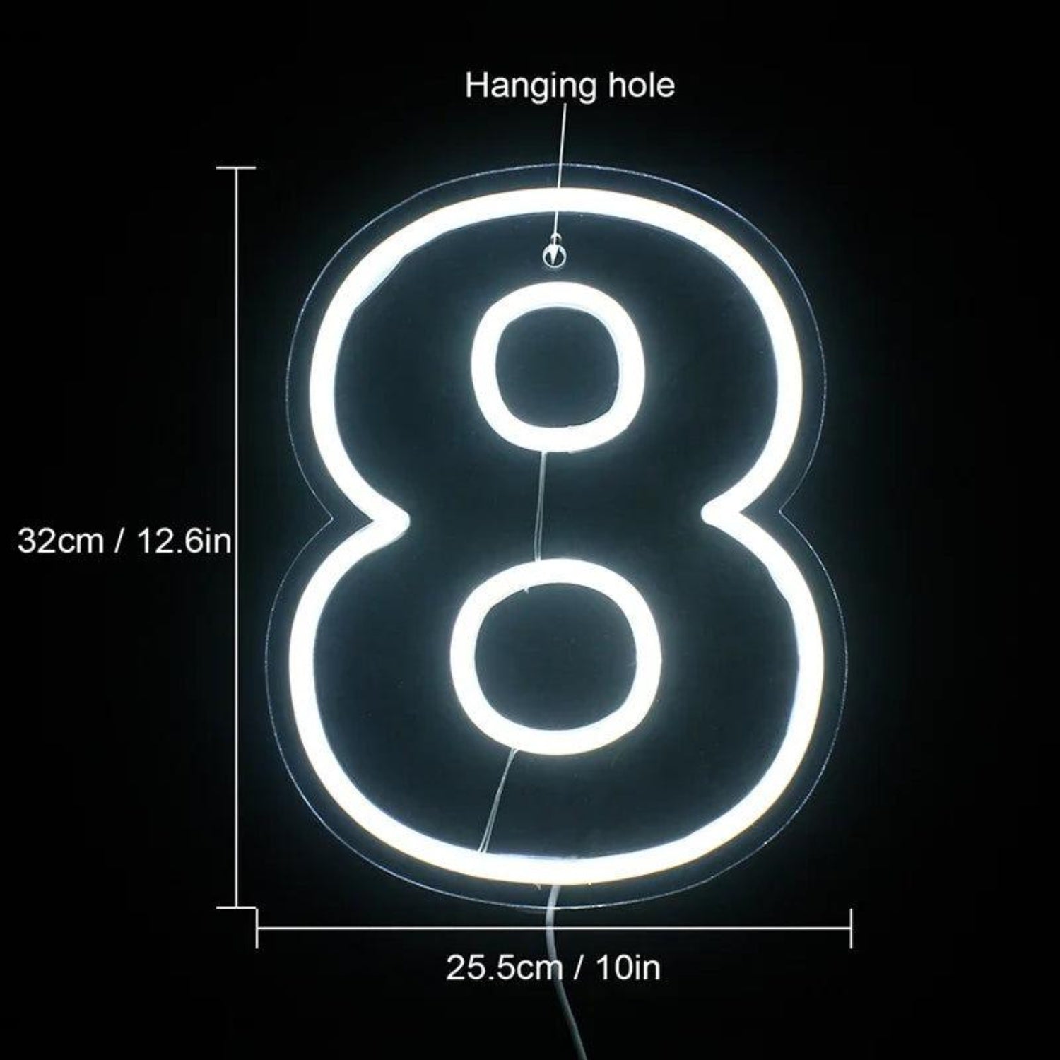 Birthday Number White Led Neon Sign Indoor Party Celebration Decor | Shineneon
