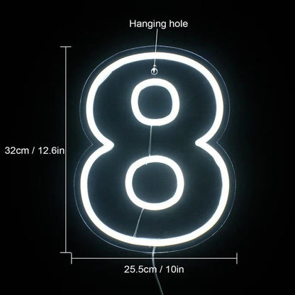 Birthday Number White Led Neon Sign Indoor Party Celebration Decor | Shineneon
