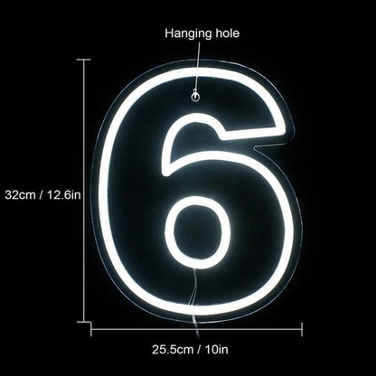 Birthday Number White Led Neon Sign Indoor Party Celebration Decor | Shineneon