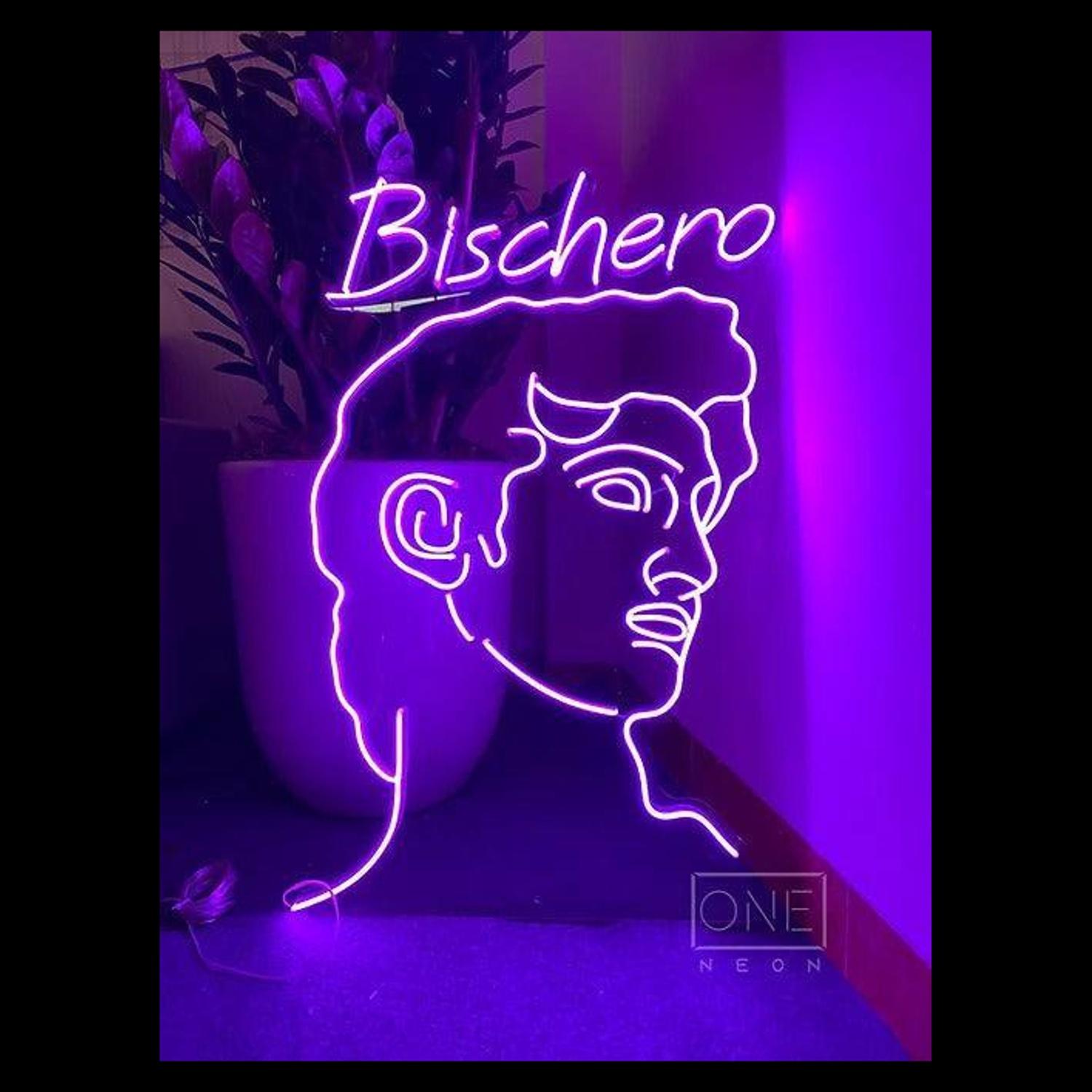 Bischero Purple Led Neon Sign With Head Silhouette For Indoor Wall Decor | Shineneon
