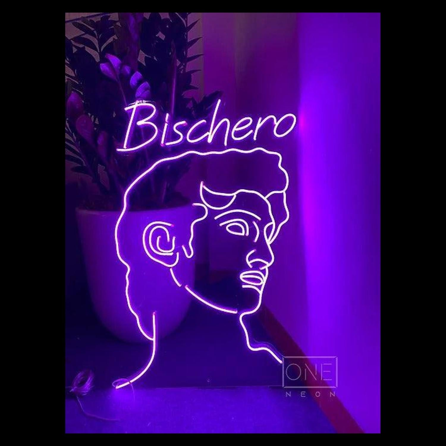 Bischero Purple Led Neon Sign With Head Silhouette For Indoor Wall Decor | Shineneon