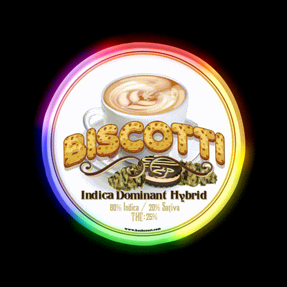 Biscotti Strain Art Hemp Inspired Green Leaf Led Neon Sign Rgb Color - LED neon sign close-up detail