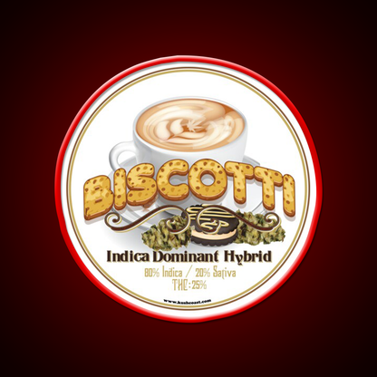 Biscotti Strain Art Hemp Inspired Green Leaf Led Neon Sign Rgb Color