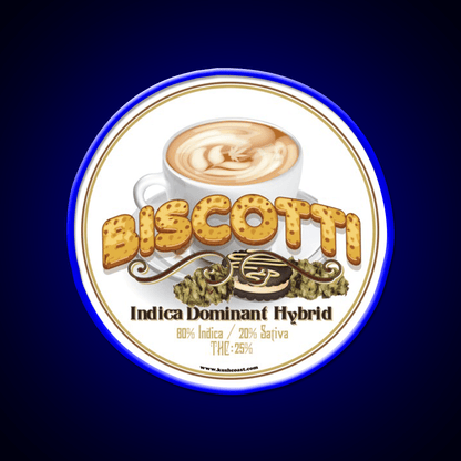 Biscotti Strain Art Hemp Inspired Green Leaf Led Neon Sign Rgb Color - Shineneon