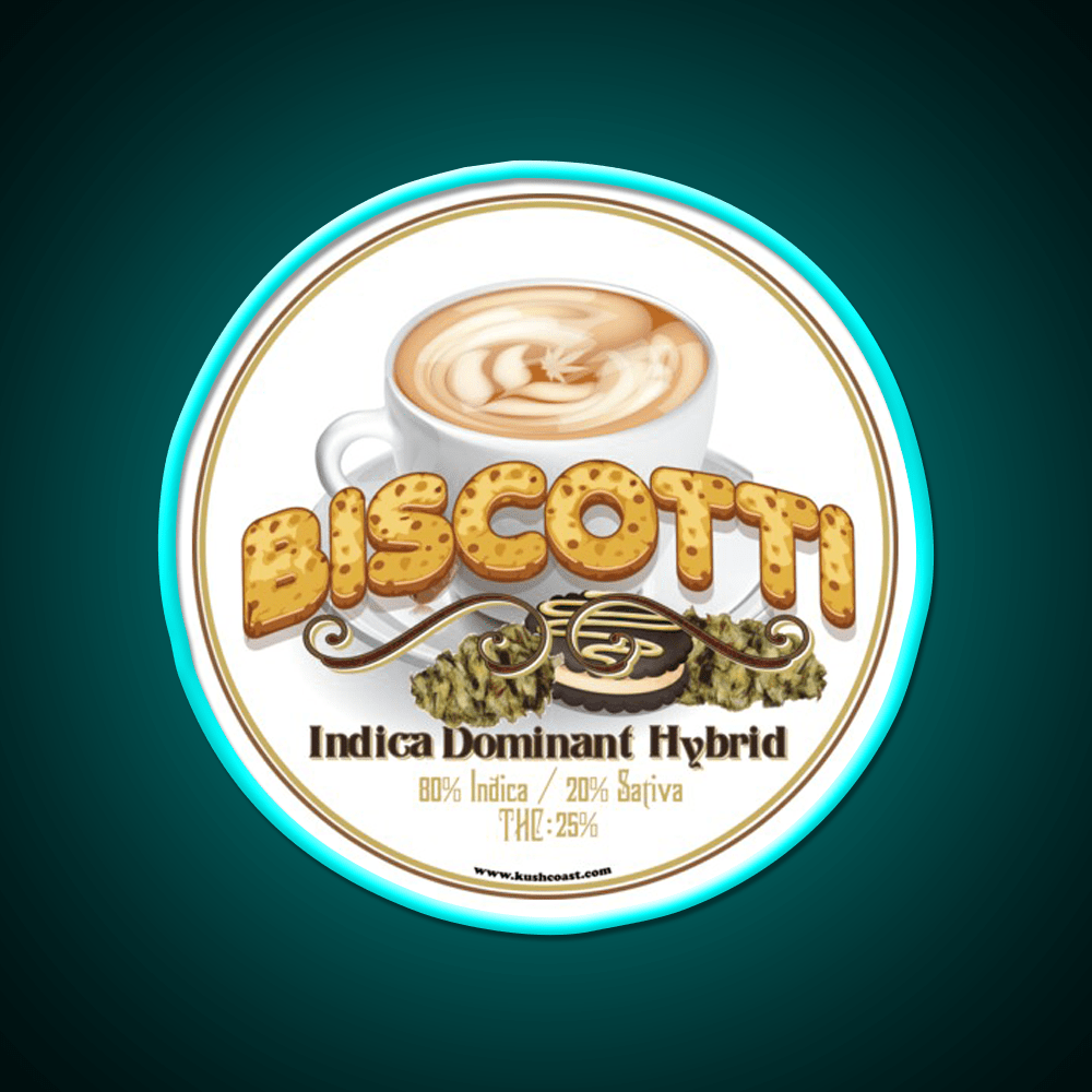 Biscotti Strain Art Hemp Inspired Green Leaf Led Neon Sign Rgb Color - Shineneon