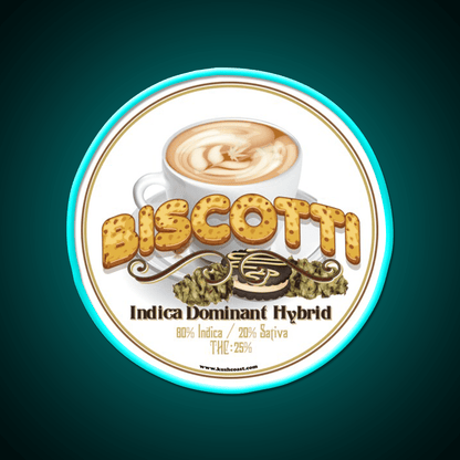 Biscotti Strain Art Hemp Inspired Green Leaf Led Neon Sign Rgb Color - Shineneon