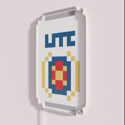 Bitcans Beta 17 Rgb Led Neon Sign - Neon sign mounted on wall in room
